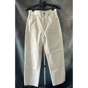 New Motel Parallel Jeans 43 White Straight Leg High‎ Rise Denim Pants S/31L